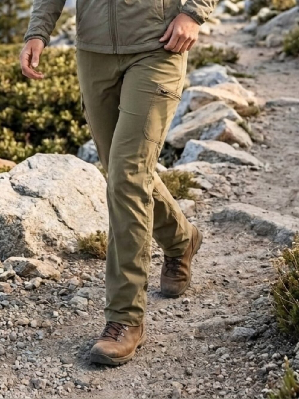 The North Face Womens "Exploration" Cargo Pants 8 Green Stretch Hiking Outdoors